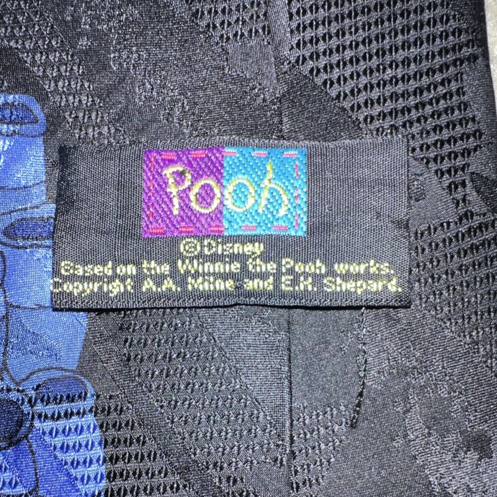 Vintage Disney Winnie the Pooh Tigger 100% Silk Black Tie Adult Unisex - Picture 5 of 5